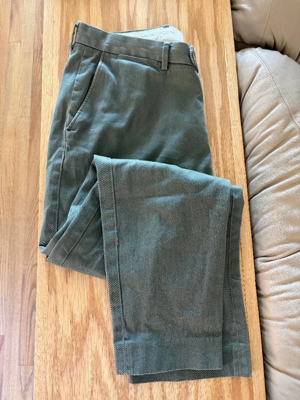 J.Crew Bowery Slim Stretch Chino Pants Olive Army Green 34x30